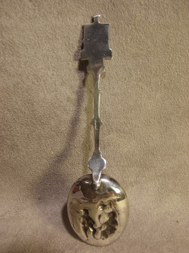 Dutch Silver Souvenir Spoon ~ Dance Scene