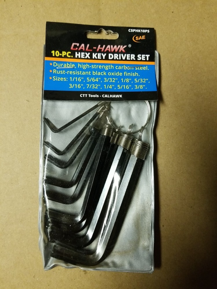 Cal-Hawk 10pc Hex Key Wrench Set - SAE