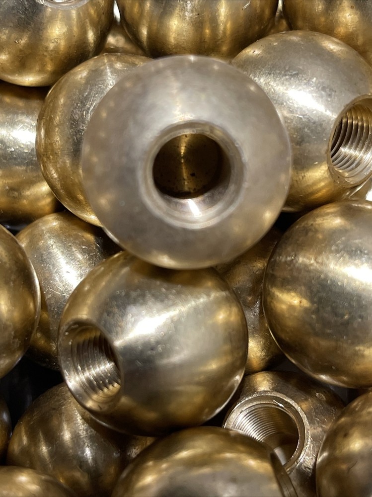 1” SOLID BRASS UNFINISHED BALL WITH A 1/8-27 IPS THREAD ( 3/8” DIAMETER HOLE )