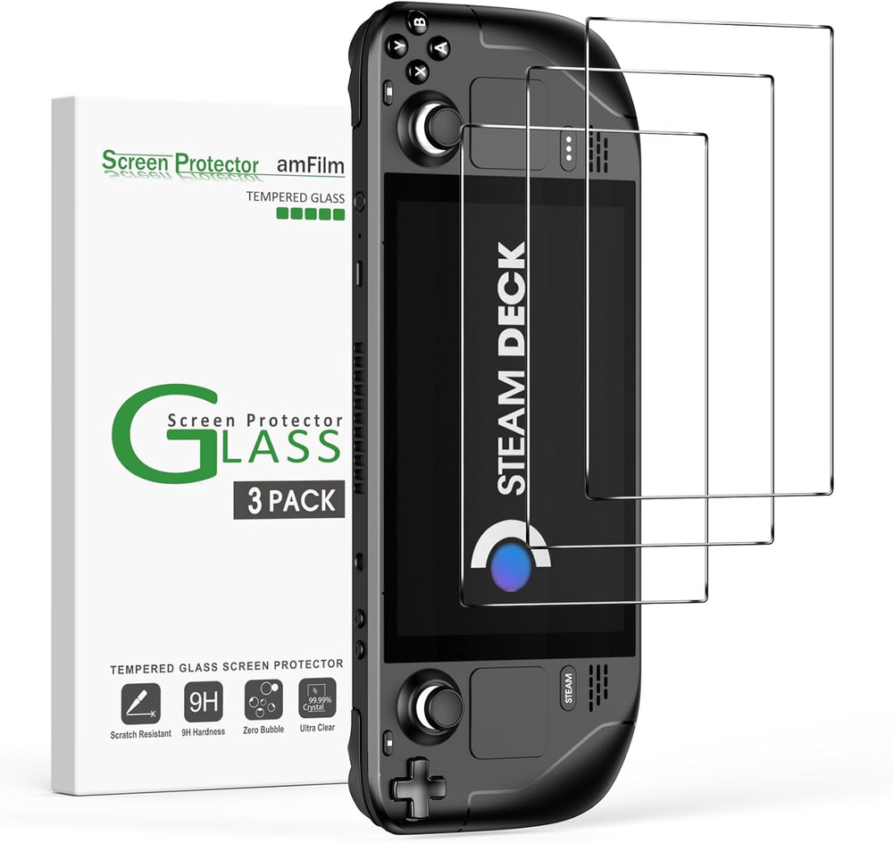 3 Pack for Steam Deck/Steam Deck OLED Screen Protector Tempered Glass, Designed