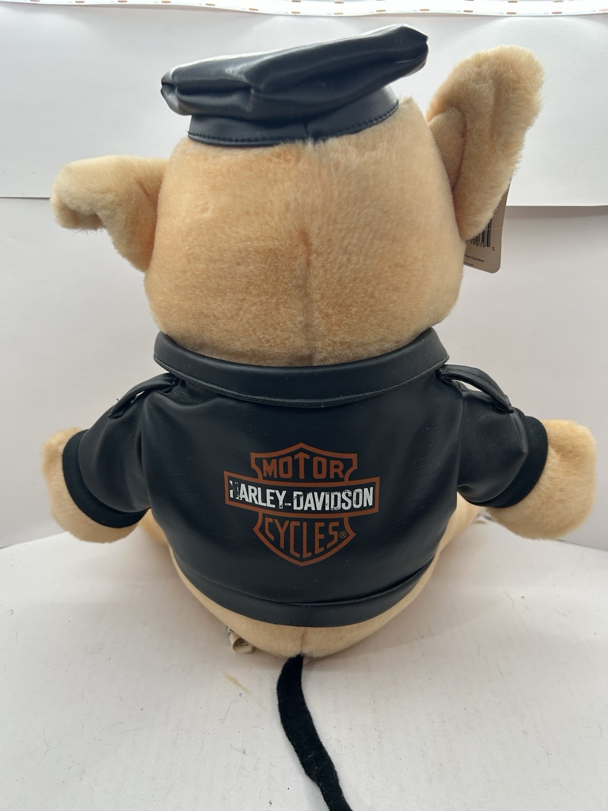 VTG 1993 Harley Davidson Hog Biker Plush Pig With Leather Jacket- NEW WITH TAGS