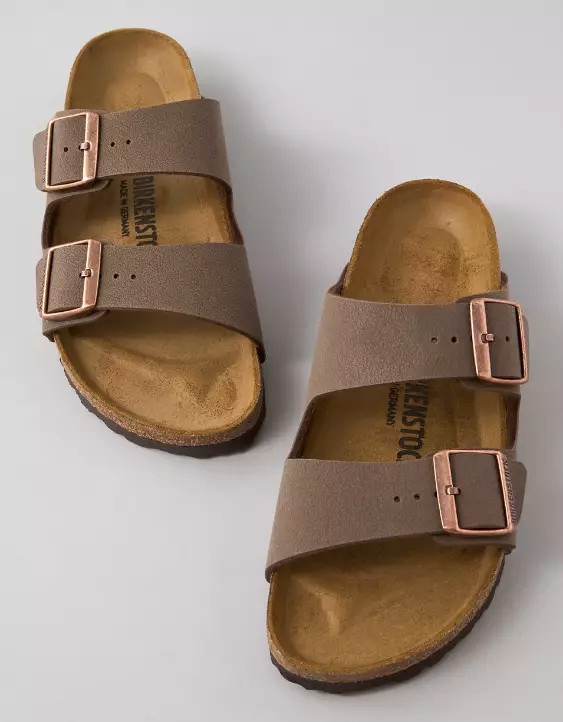 Birkenstock Arizona Mocha Birkibuc Leather Soft Footbed Comfort Sandals