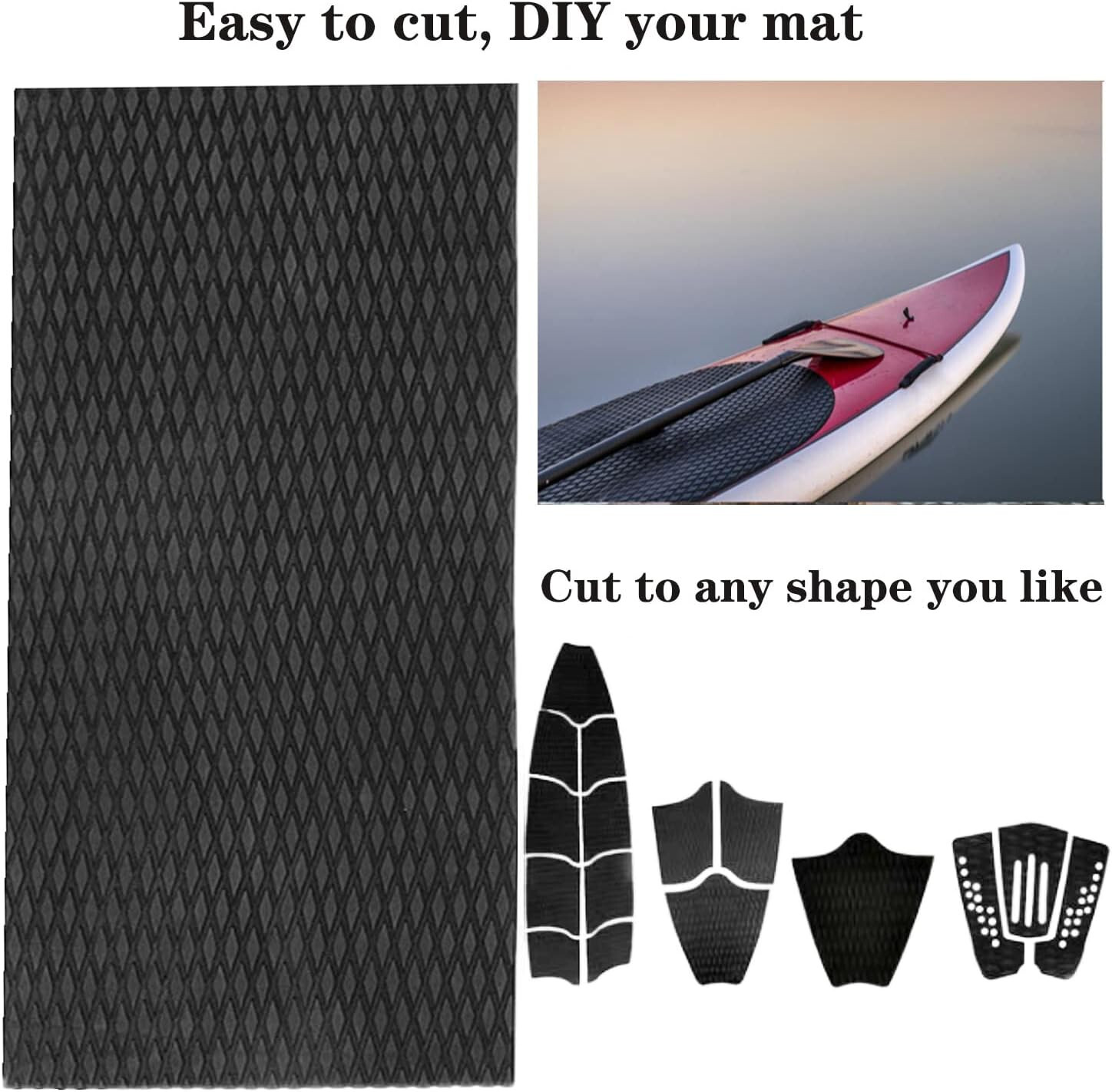 Black Diamond EVA Foam Boat Flooring Marine Decking Carpet , Kayak Surfboad Pad