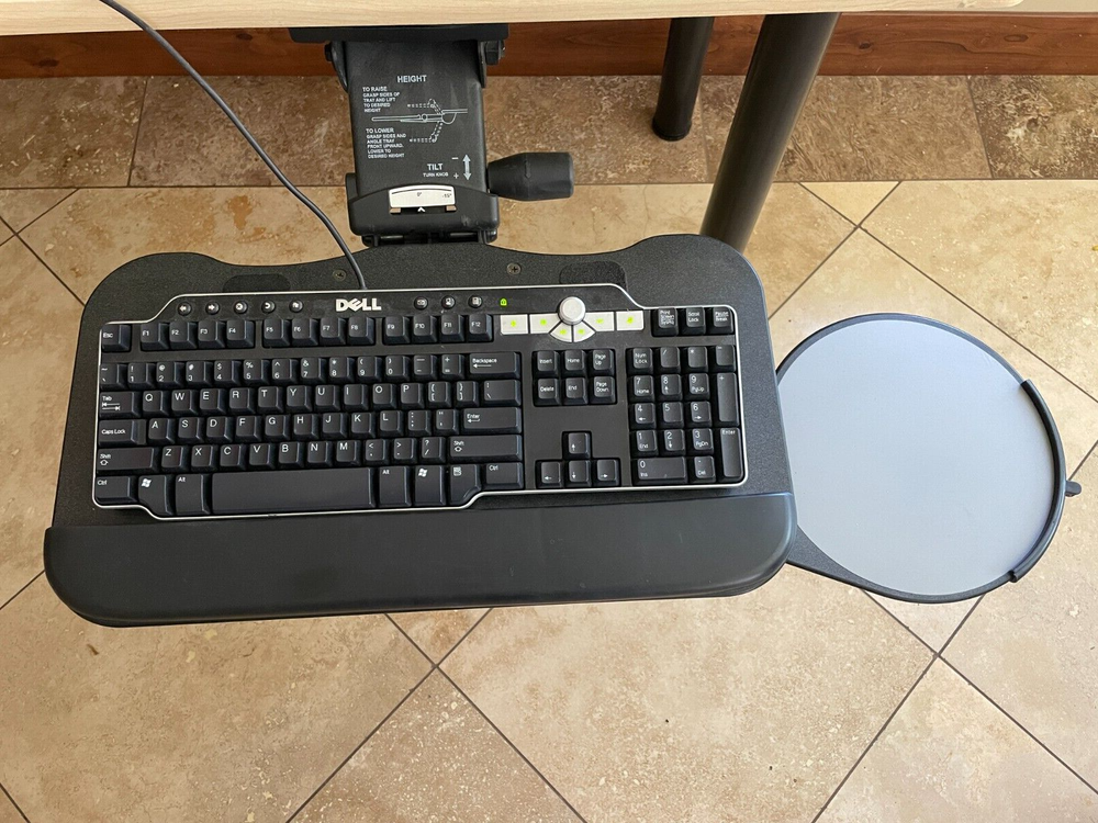 Under desk keyboard tray with mouse pad tray, extra sturdy
