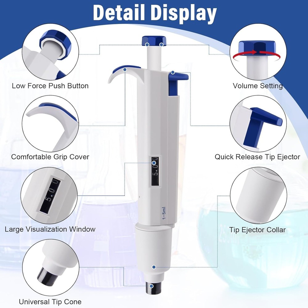 Adjustable Volume Pipette for Scientific Use