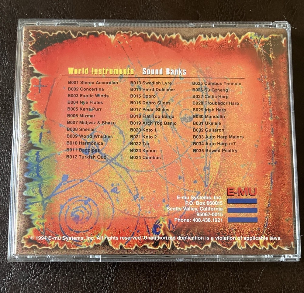 E-MU Systems Volume 5 World Instruments Sound Library Sample Library CD-ROM