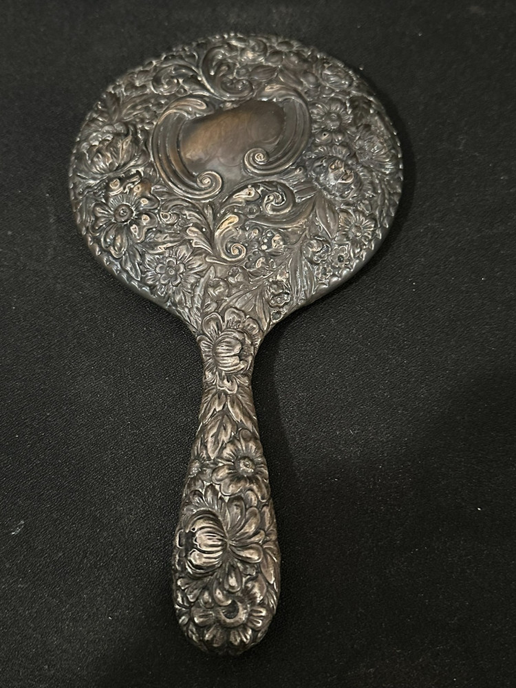 Gorham Sterling Silver Reprousse Mirror