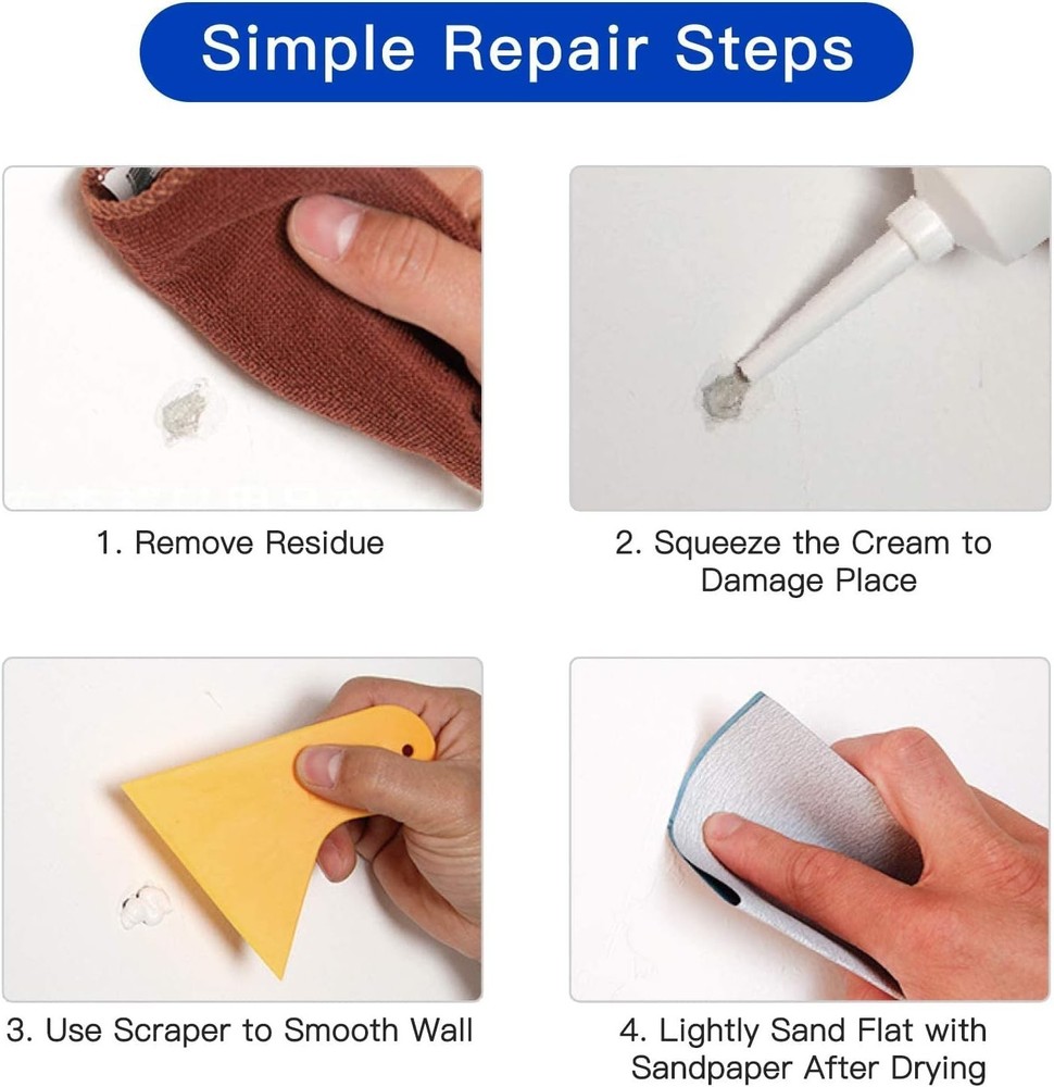 Eco-Friendly Wall Repair Kit - Waterproof Patch Paste with Tools for Home Fixes
