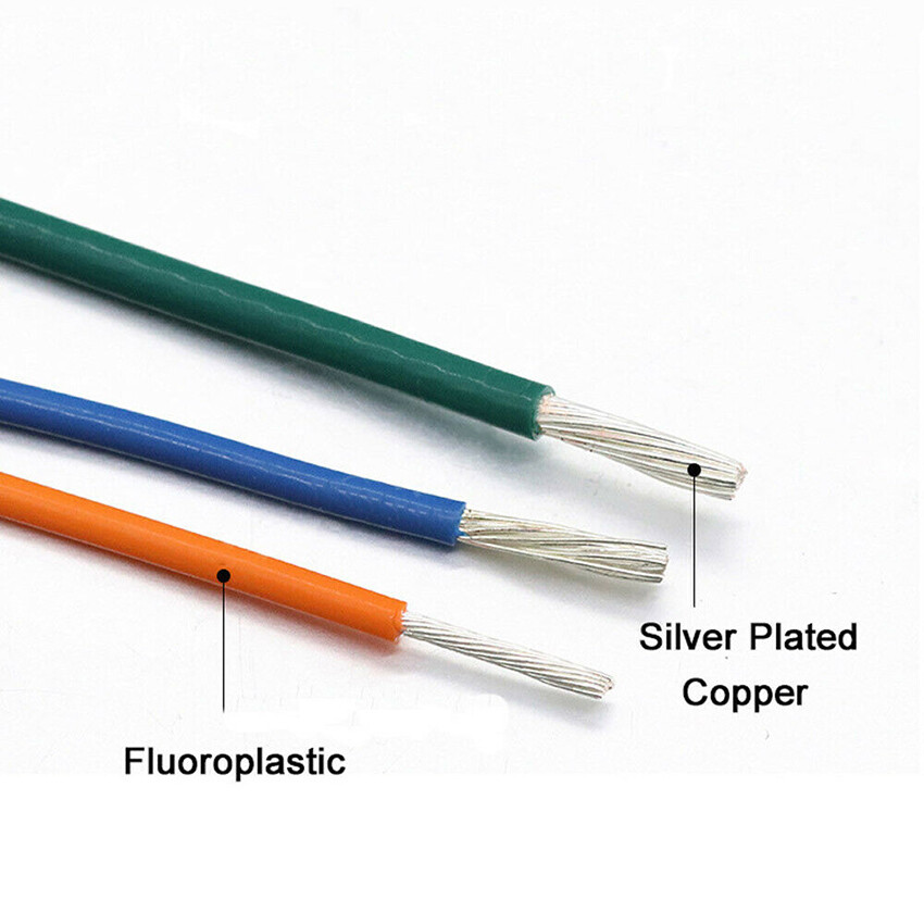 7AWG - 26AWG PTFE Electrical Wire High Temp Cable Silver-plated Copper Stranded
