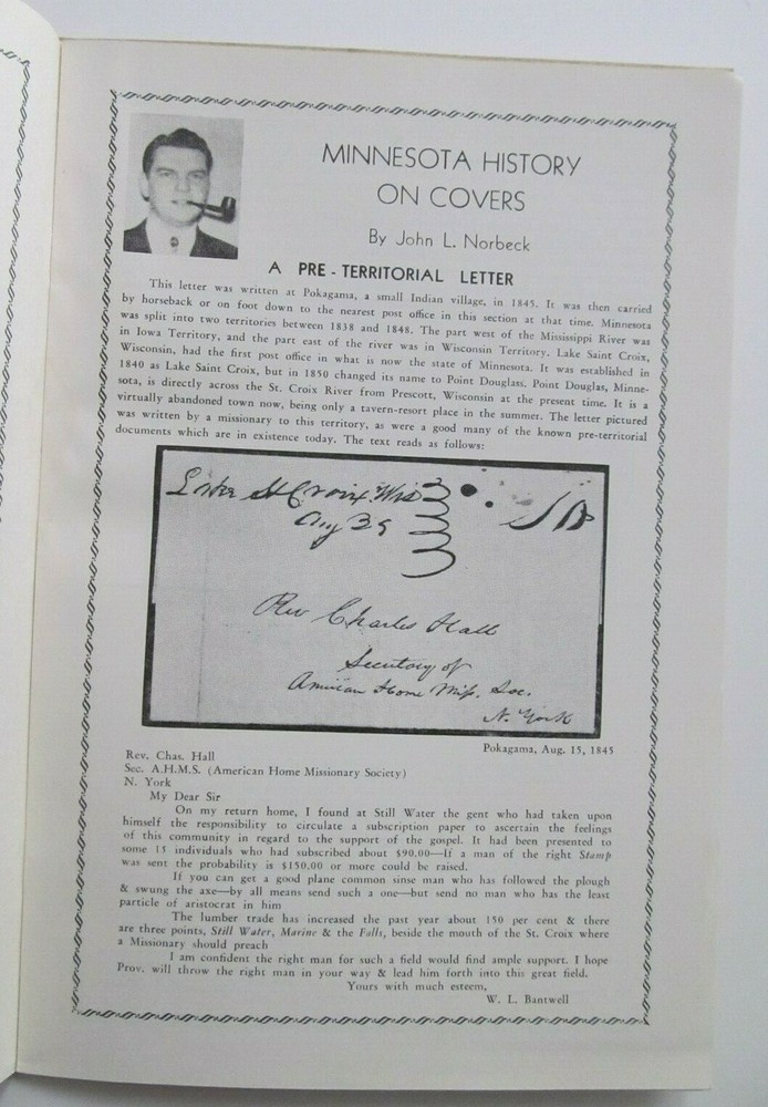 Vintage 1949 Minnesota Territorial Centennial Stamp Catalog Exhibition Program