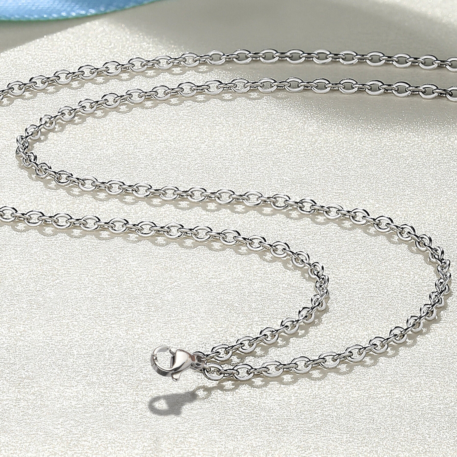 50pcs/lot Stainless Steel Silver Tone Chain Necklace for DIY Jewelry Making Gift