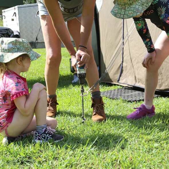 GROUNDGRABBA Ground Anchor Screw Kit - 2 Ft Ground Anchors- 4 Pack Earth Screw