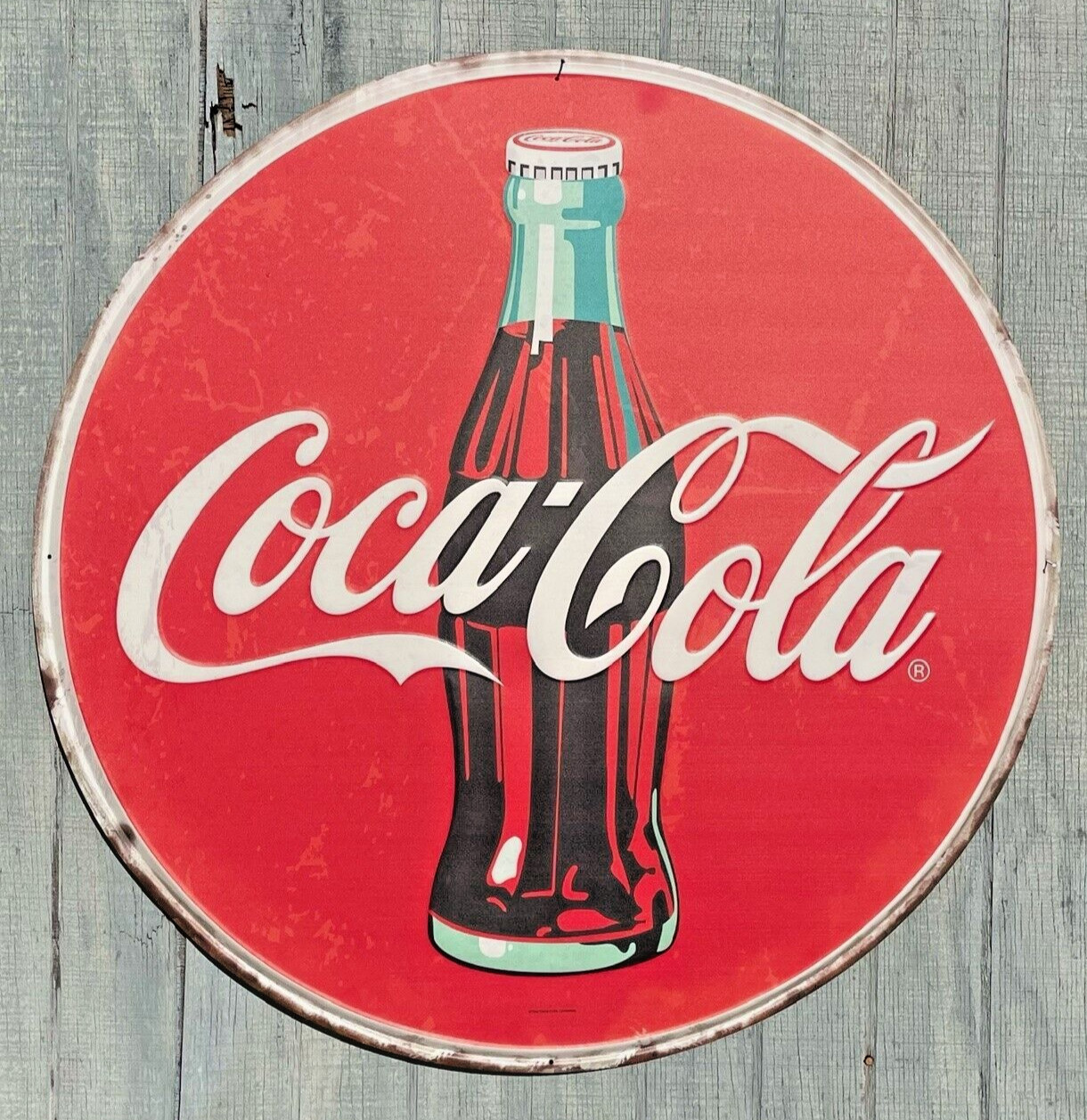 LARGE 36IN Classic Coke Glass Bottle Coca-Cola Antique Style METAL Hanging Sign