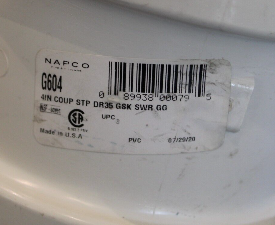 Napco G604 4" SDR35 G x G Coupling