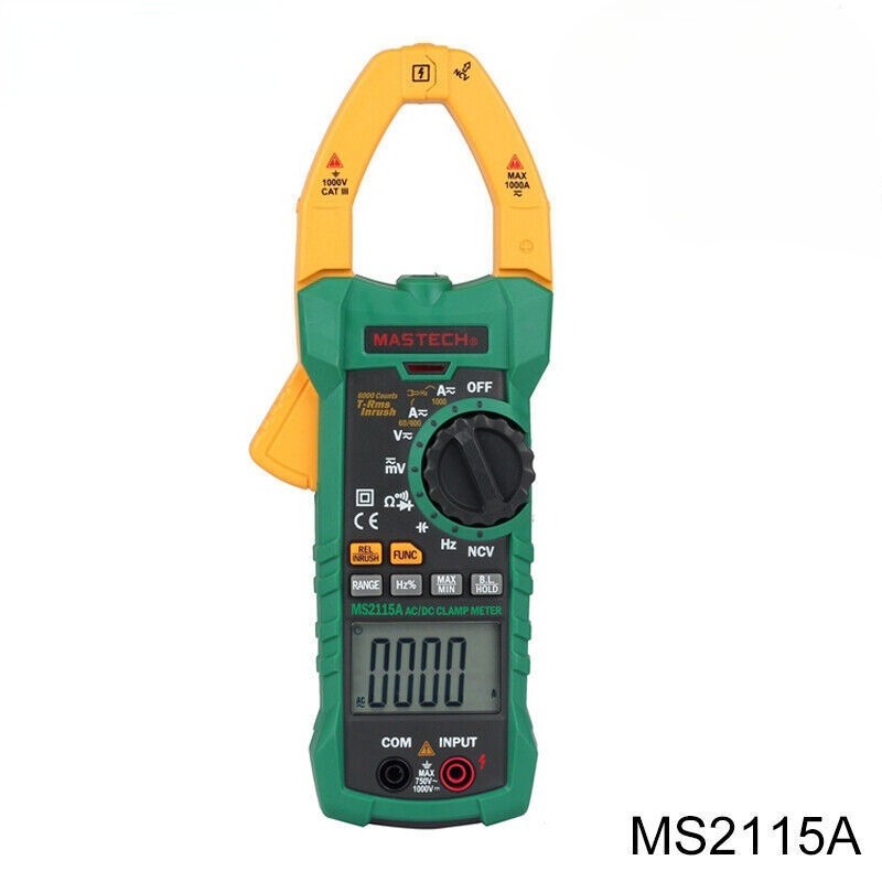 MS2115A 6000-Count True RMS Digital AC/DC Clamp Meter Voltage Current Tester