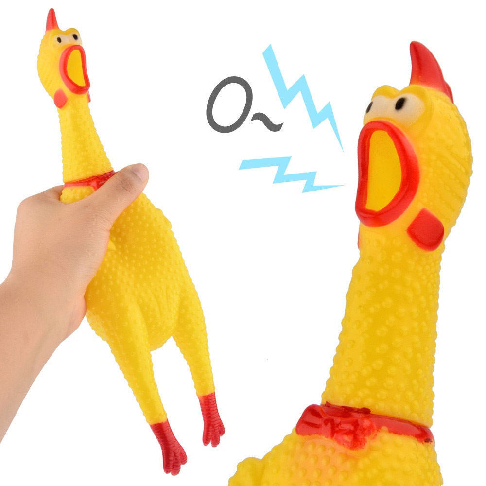 Large Fun Pet Dogs Shrilling Rubber Chicken Chew Sound Squeeze Screaming Toy-USA