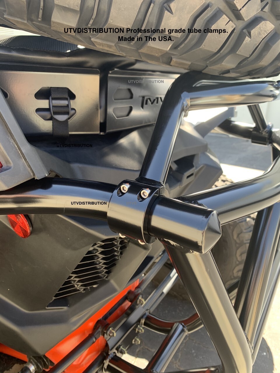 2 Steel bolt on tube clamps 1.50" 1-1/2" universal rollcage mount cage bung jeep