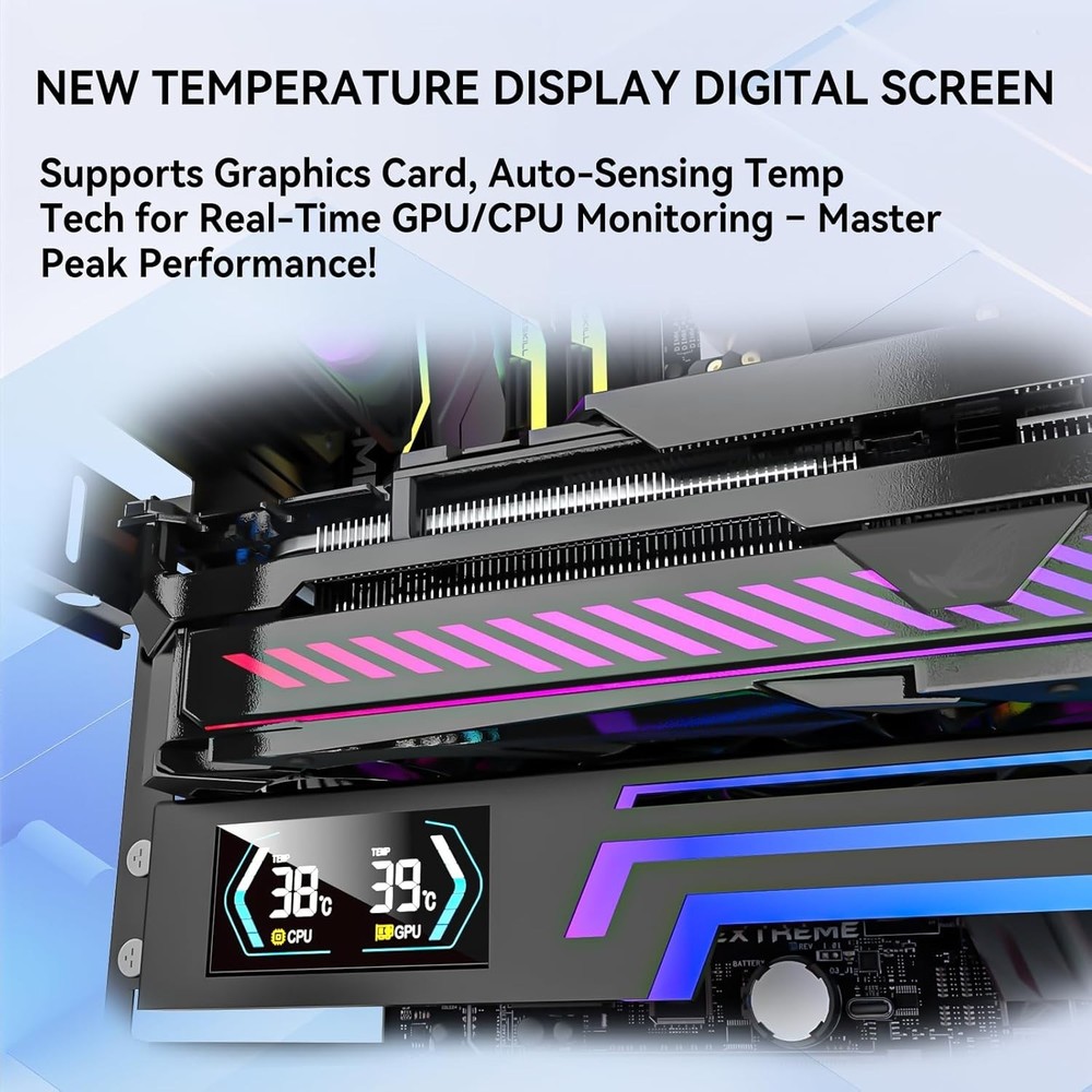ARGB GPU Support Bracket Anti Sag w/ LCD CPU GPU Temp Display Adjustable