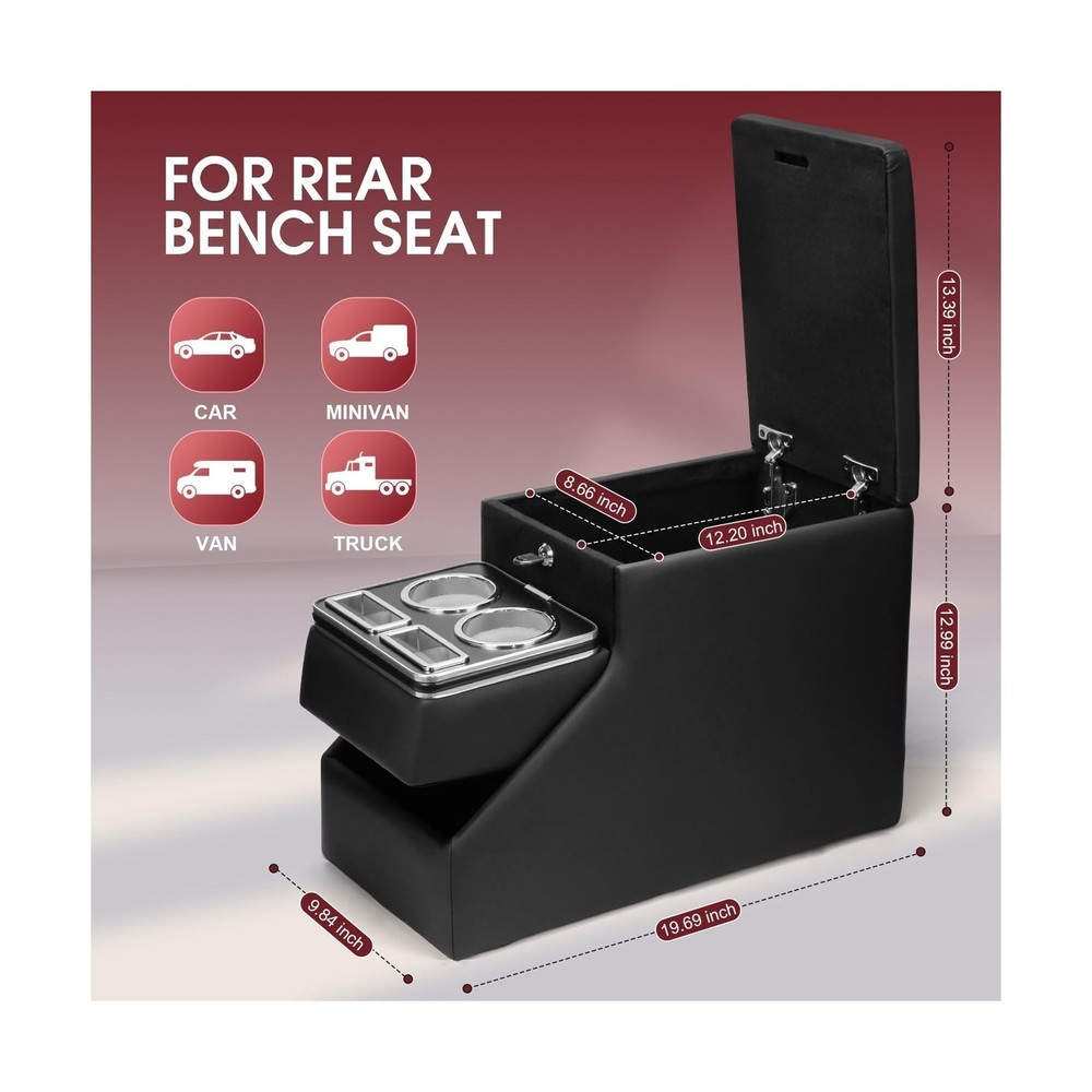 Center Console - Fit For Minivans SUVs - Middle Van w/ Locking
