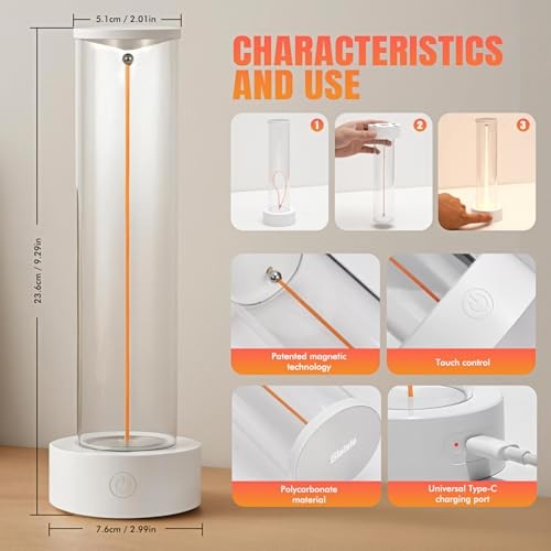 Rechargeable Table Lamp with Touch Dimming - 3 Mode Night Light for Bedside,