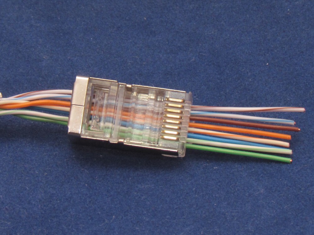 1000 CAT5e RJ45 Network Shielded Modular Plug 8P8C Connector End Pass Through