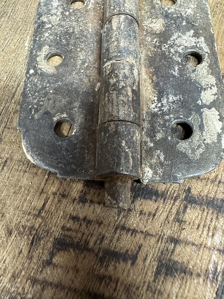 Pair Antique Door Hinges Old Original Paint