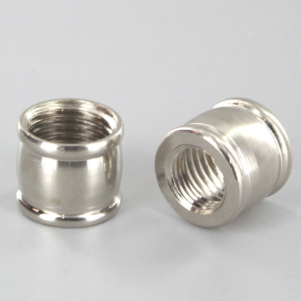 NEW- NICKEL PLATED solid brass coupling thread 1/2" x 3/8" (1/8IPS x 1/4IPS)