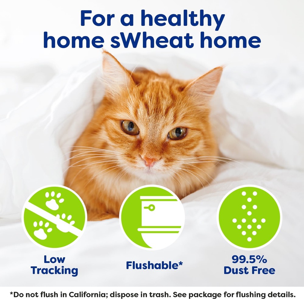 Multi-Cat Natural Clumping Wheat Cat Litter 15lb Biodegradable Flushable