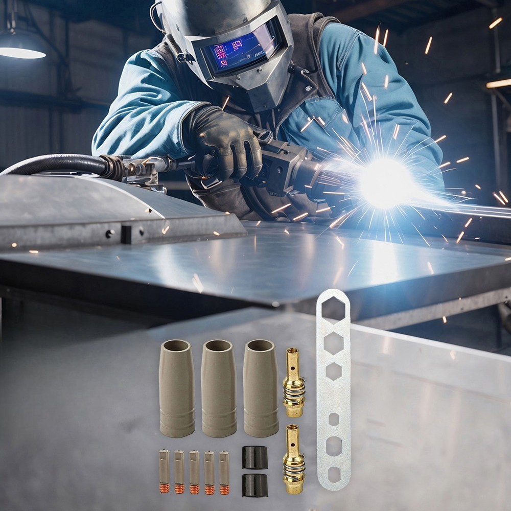 Welding Nozzle Coating Kit 13PCS Includes Tips Holders Insulators 1.2mm