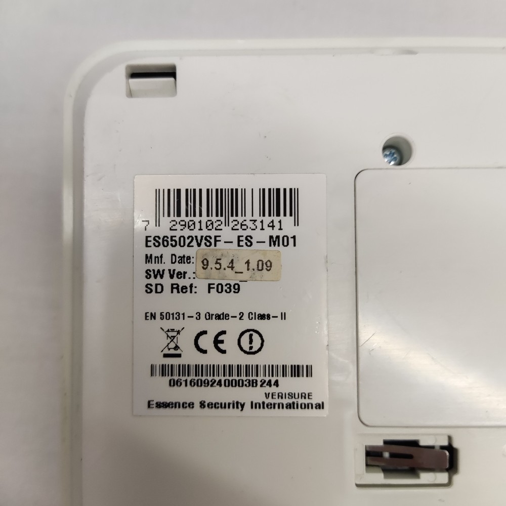 VERISURE ES6502VSF-ES-M01 FAST-II CONTROL PANEL WHITE NO DOCKING