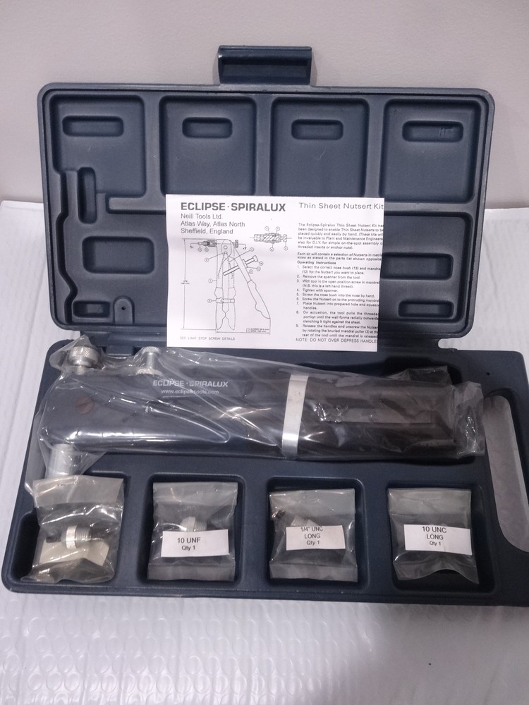 ECLIPSE SPIRALUX 2745-01 Rivnut Nutsert Threaded Insert Hand Tool Kit - IMPERIAL