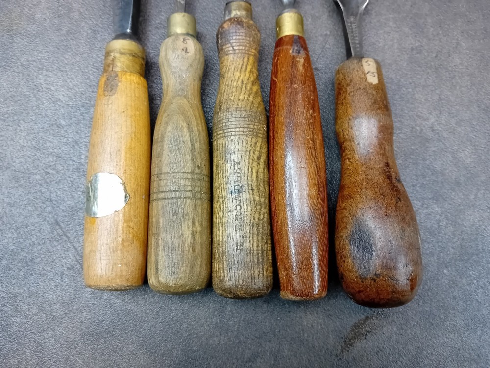 5 Vintage Carving Chisels