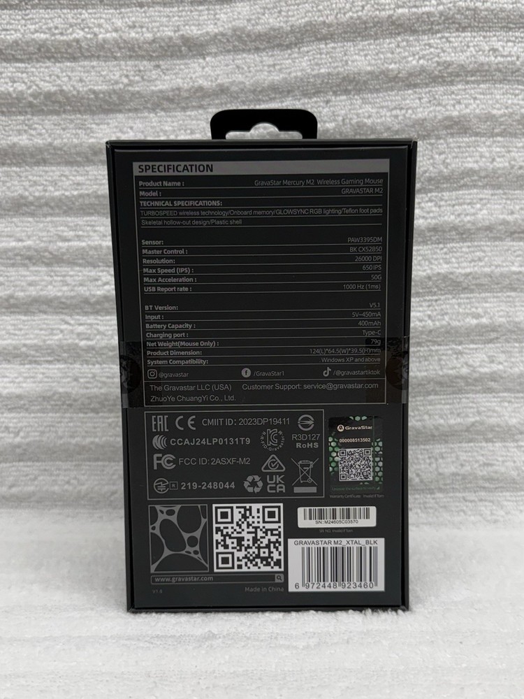 Gravastar Gaming Mouse Mercury M2 TransBlack