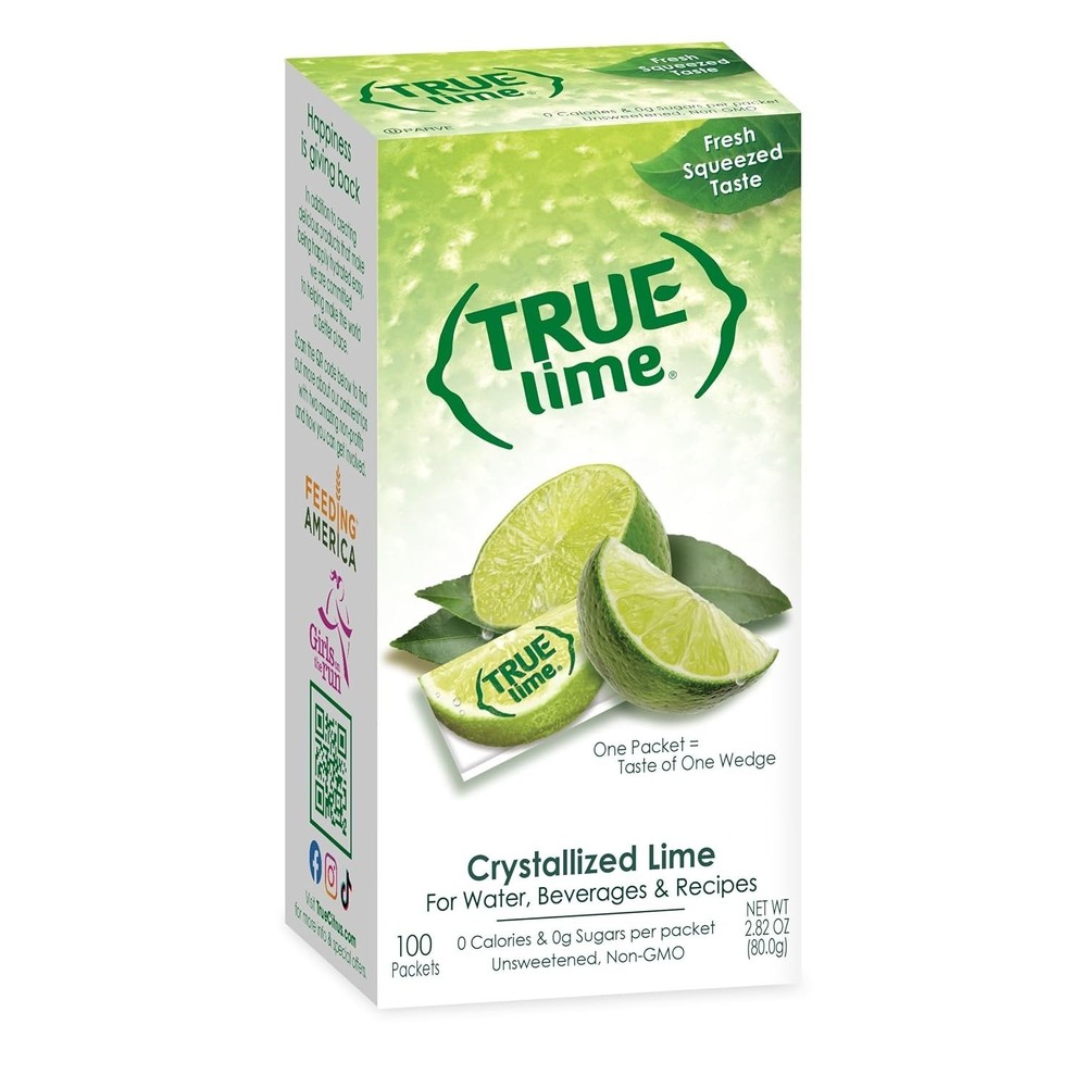TRUE LIME Water Enhancer Bulk Dispenser Pack 100 Packets | Zero Calorie