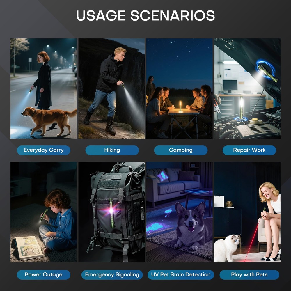 EDC Pen Flashlight Rechargeable,800 Lumen Small Flashlights with