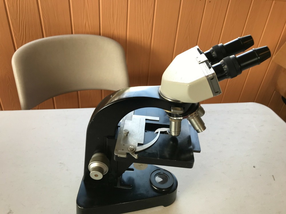 Vintage Ernst Leitz Wetzlar Germany Binocular Microscope