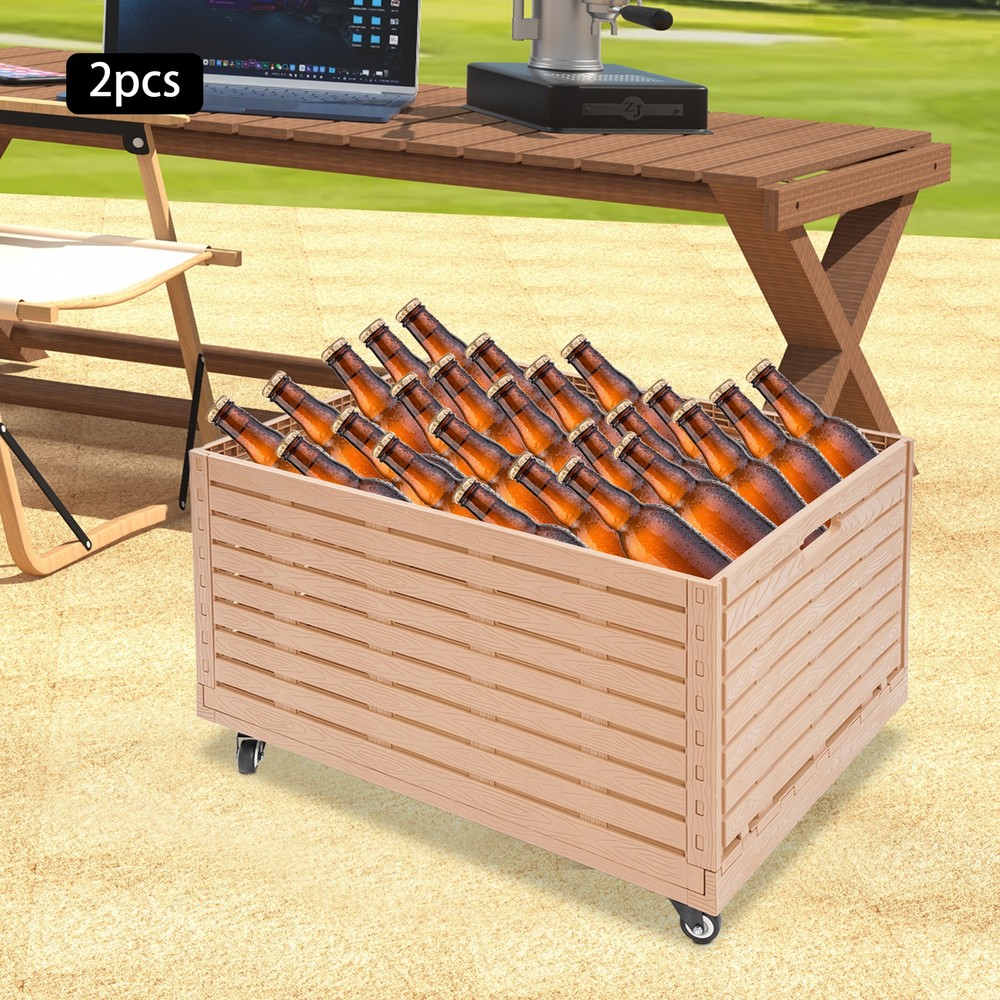 2PCS Foldable Storage Bins Storage Bin Large Capacity Storage Basket with 360°