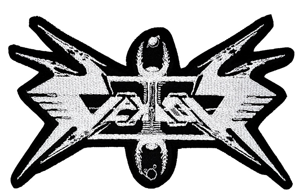 VEKTOR WHITE LOGO (shaped border) EMBROIDERED PATCH