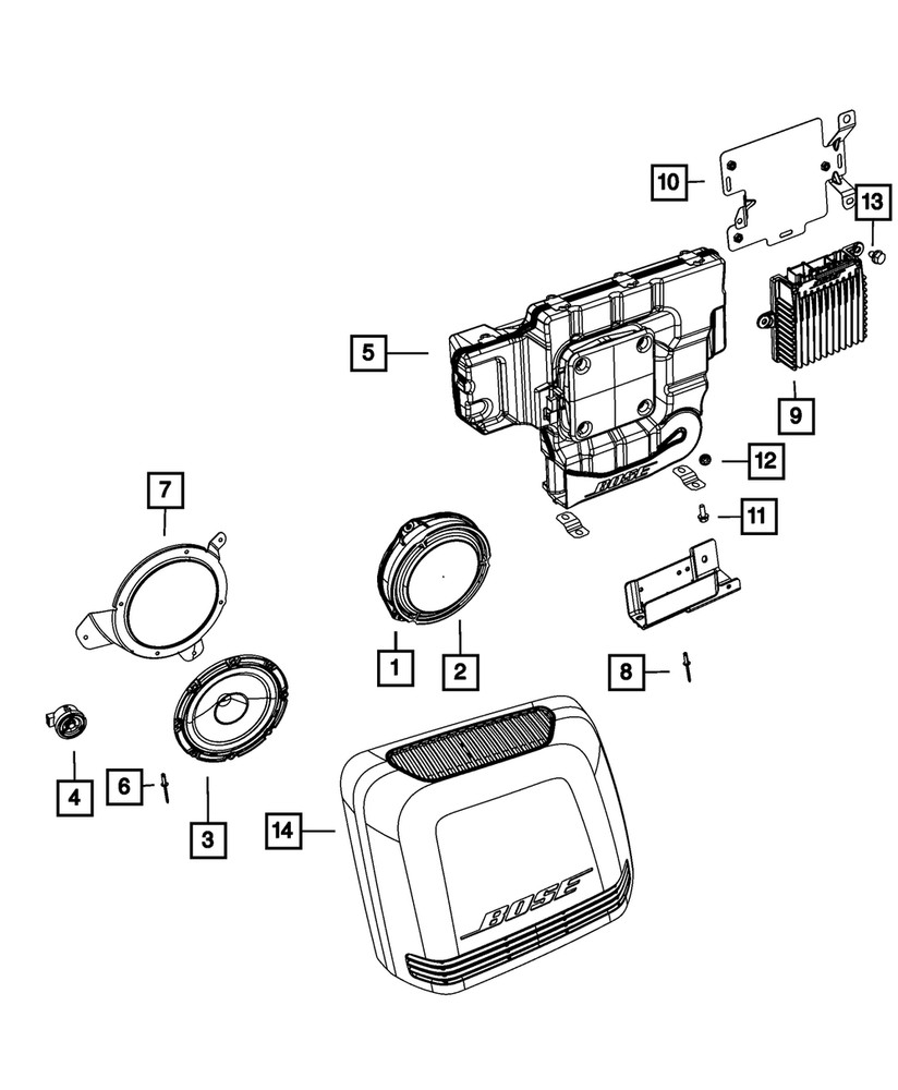 Genuine Mopar Speaker Right Quarter Panel 68073974AA