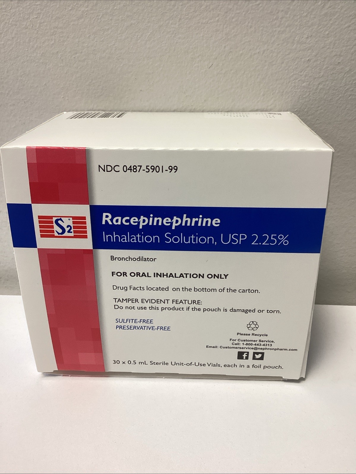 S2 RACEPINEPH 2.25 % BRC SOL 30X0.5 M UD
