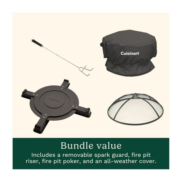 Cuisinart Smokeless Fire Pit Bundle, 24"