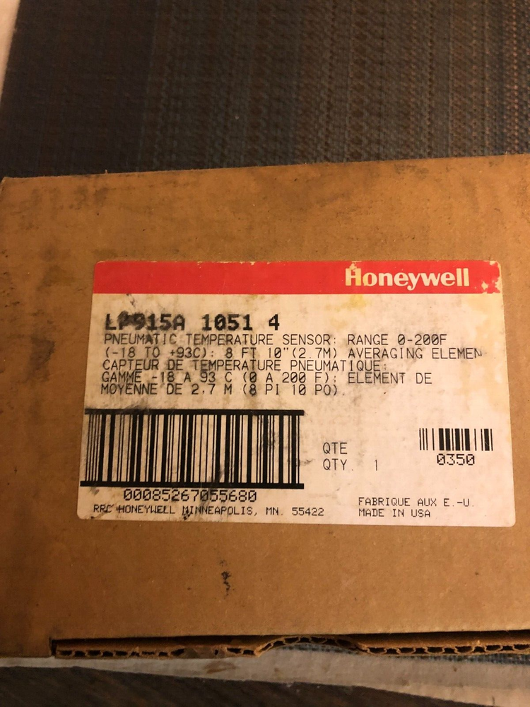 Honeywell LP915A1051 Pneumatic Temp Sensor NEW!