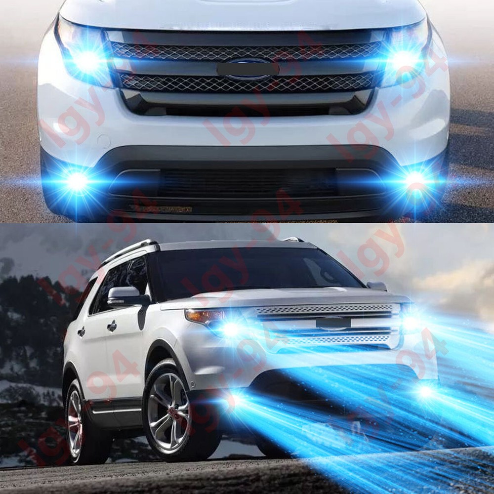 For Ford Explorer 2011-2015 - 4pc Combo LED Headlights Fog Light Bulbs Kit 8000K