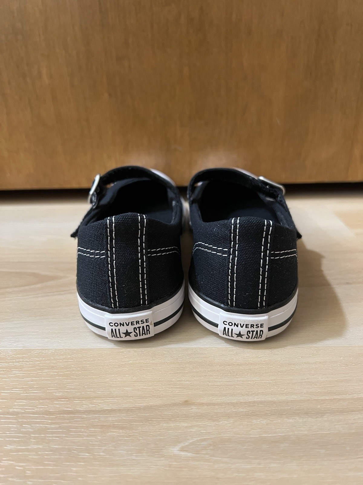 Converse Chuck Taylor All Star Youth Size 2 Black Dainty Mary Janes NEW In Box