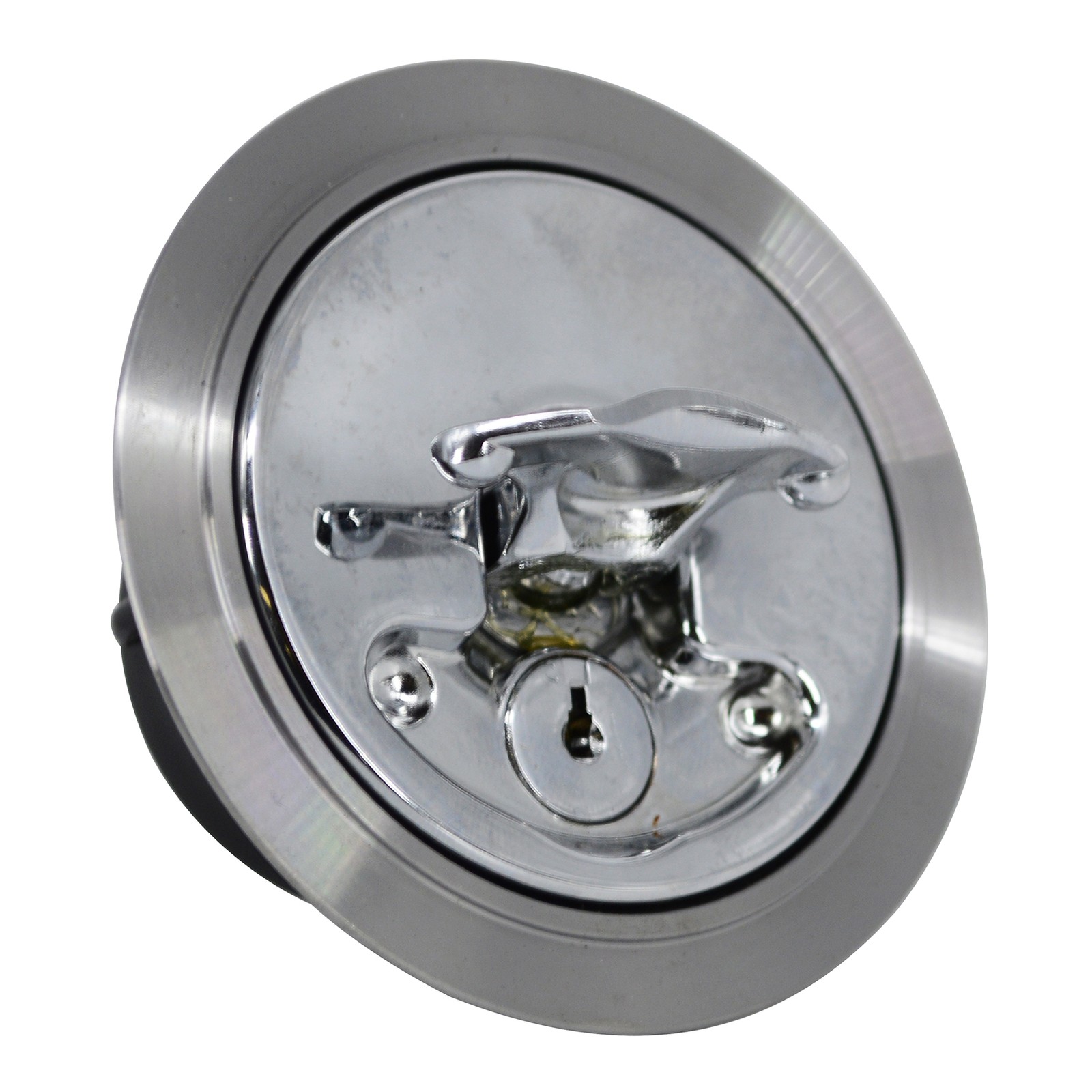 Pair Chrome Gas Caps Aircraft-Style Weld-In Locking Vented & Non-vented Set