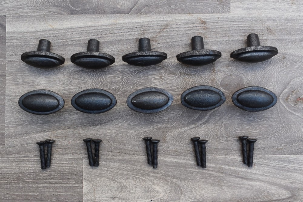 Vintage oval shape cast iron cabinet drawer door gate knobs handles pull 10 pcs