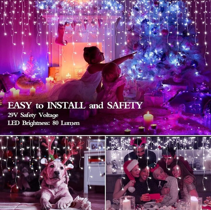 960 LED 98FT Christmas Lights Plug in 8 Modes With Timer Dimmable Christmas De..