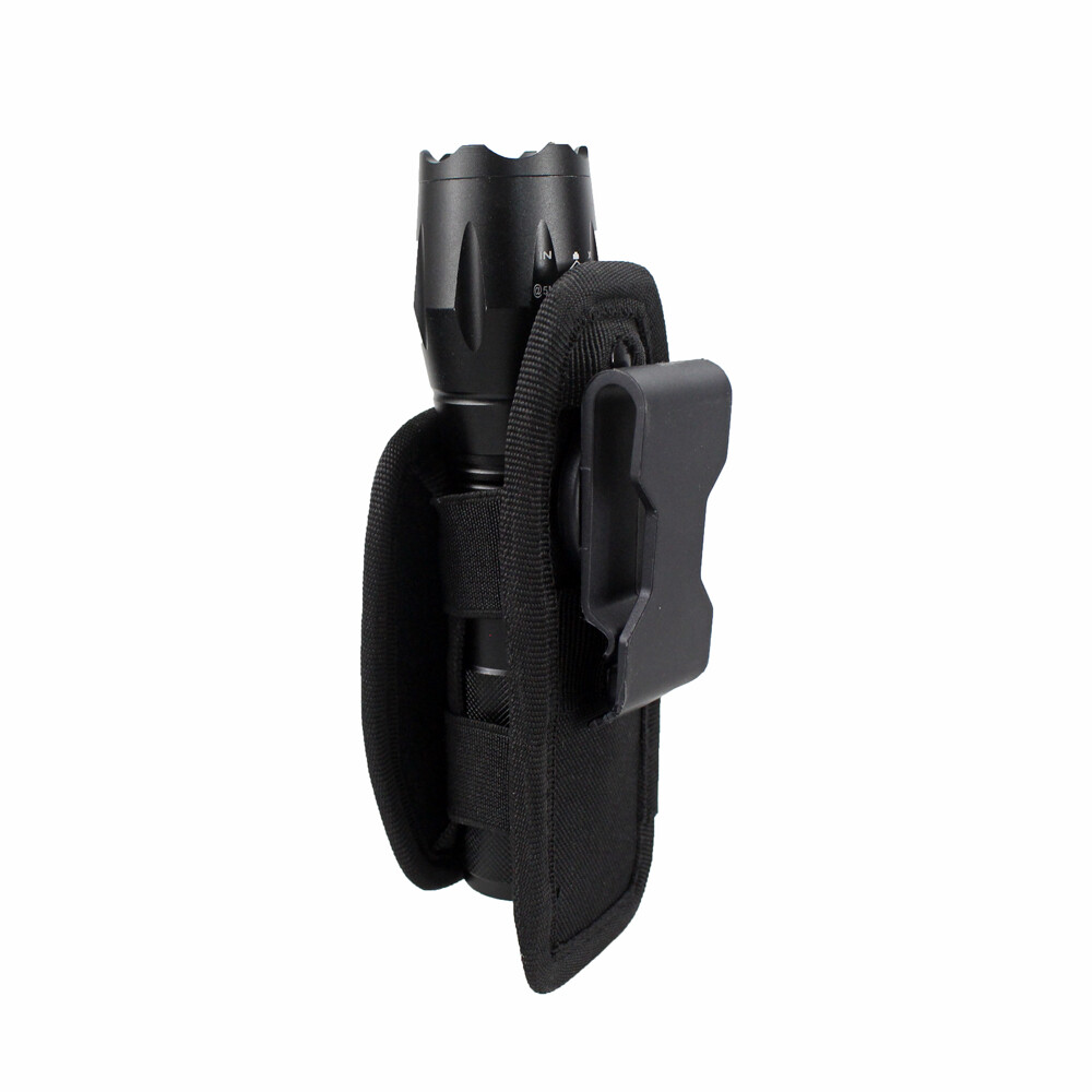 360 Rotating Flashlight Holster Belt Carry Case Nylon Tactical Torch Pouch Bag