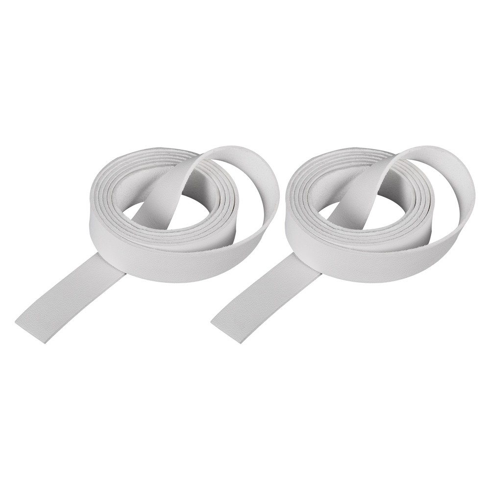 Leather Straps Strip Belt 1.5cm(0.6" Width) Leather Strips White, 2pcs