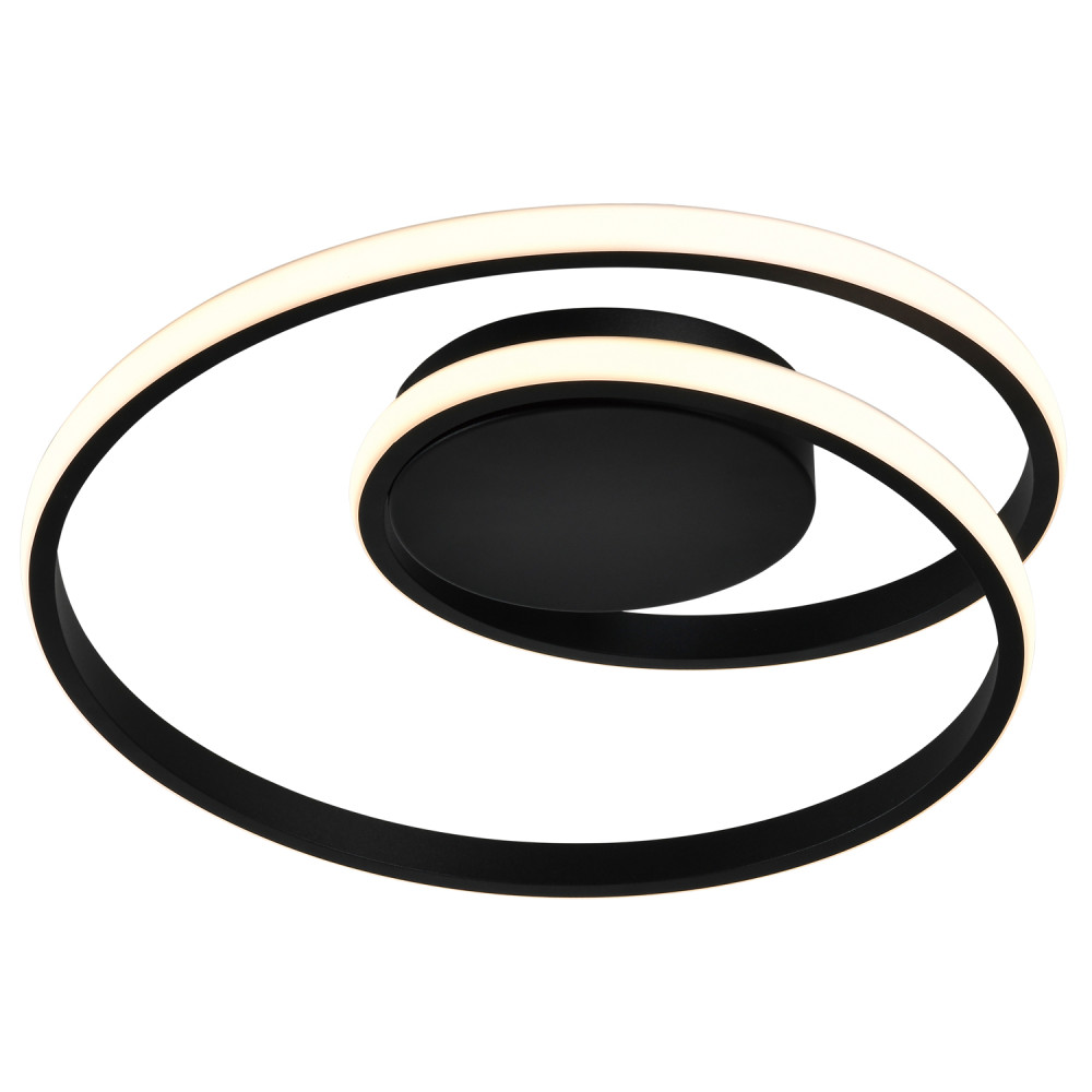 Modern Single Loop Strip Flush LED Powered Ceiling Light Fitting in Black San...